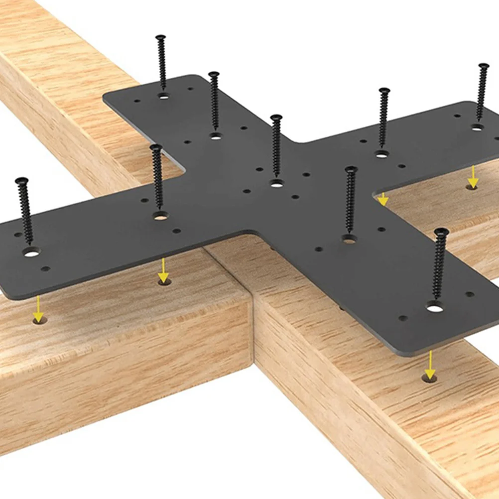 

Металлический соединитель тягового стержня, ремонтная пластина, черный прорезной тяжелый кронштейн, плоские пластины из нержавеющей стали, крестообразная ферма, усиление