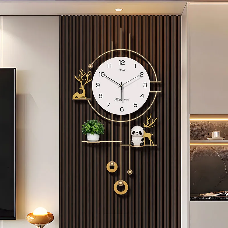 

White Unique Wall Clock Premium Elegant Round Cute Nordic Large Digital Clock Living Room Design Horloge Murale Room Decorations