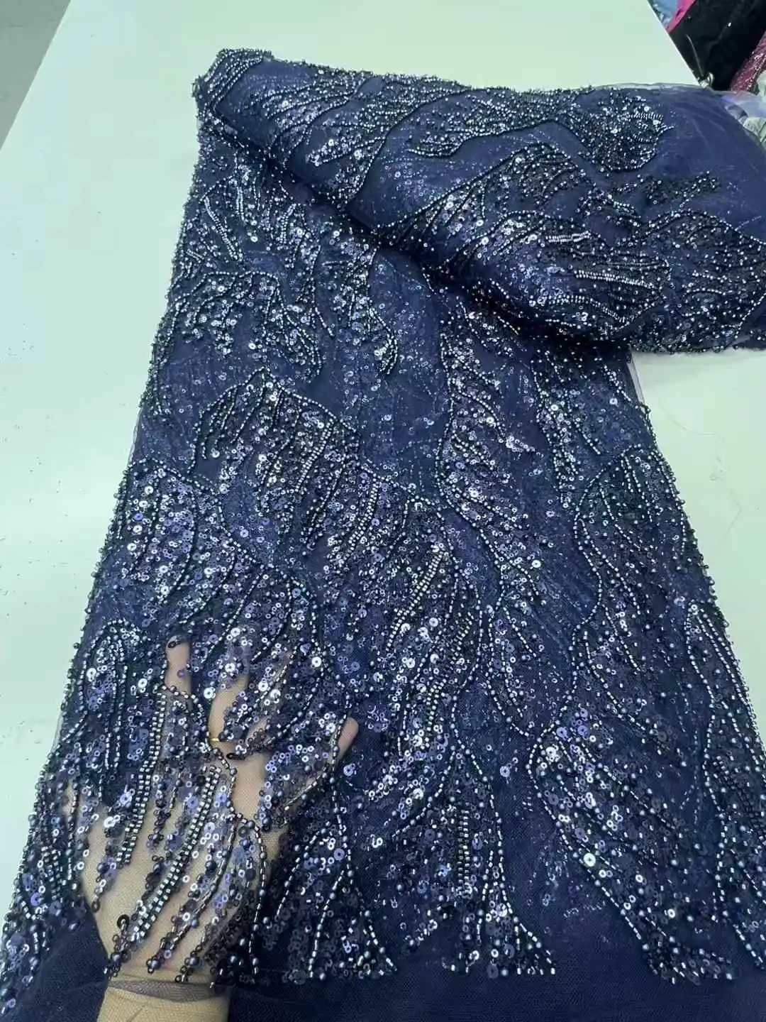 قماش دانتيل خرز ترتر نيجيري فاخر ، تطريز فرنسي ، قماش شبكي أفريقي ، فستان حفلات خياطة ، جودة عالية