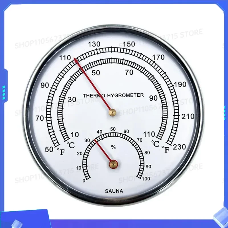 for 128mm Thermometer Hygrometer High Precision Auto Measure Temperature Humidity Meter for Home Office Easy Reading Display