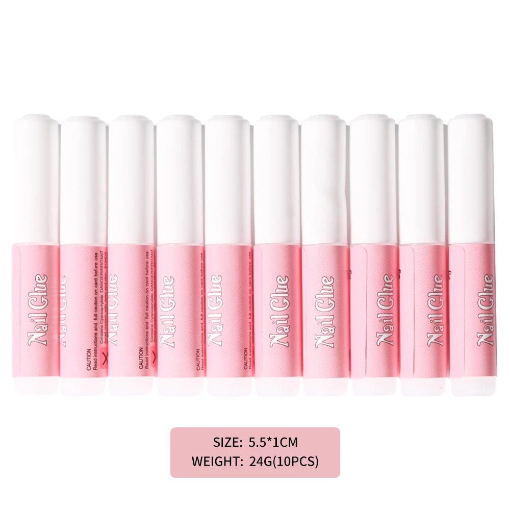 10 Pz/set Mini Professionale Unghie Finte Colla Decorare Suggerimenti Colla Acrilica sulle Unghie Accessori Unghie Finte Estensione Colla Finte Ongle