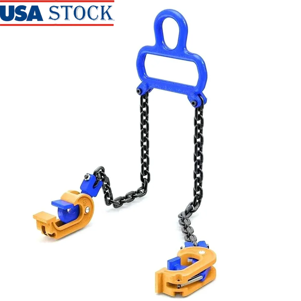 Drum Lifter Clamp with Carbon Steel Chain Widen Hook 2000 lbs Capacity Blue Plastic Compatible OSHA & ANSI Standards Top Lifting