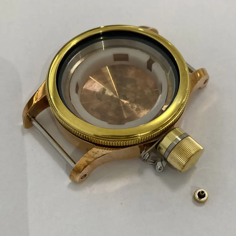 Watch Modify Parts Solid 44mm CUSN8 Bronze Material Watch Case Sapphire 500m Waterproof Suitable For ETA 2824/SW200 Movement