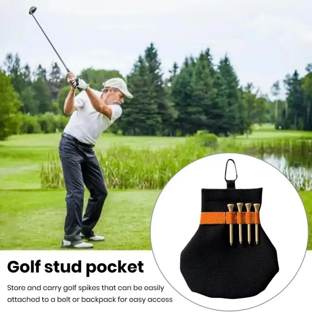 Tempat Barang Berharga Kantong Bola Golf Terylene Klip Logam Tempat Tee Bola Golf yang Luas Aksesori Golf Pelatihan Golf