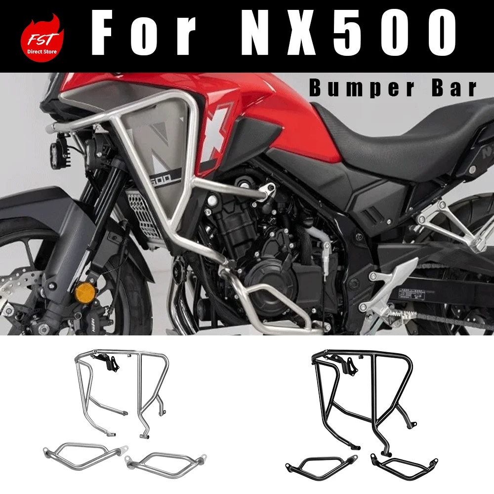 Modified Parts for  NX500: Engine Skid Plate, Hand Guards, Stainless Steel Crash Bars, Clutch Lever, Cast Foot Pegs
