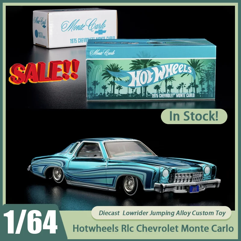 Nowe Dostępne Hotwheels RLC 1:64 Chevrolet Monte Carlo Lowrider Samochód do Skakania Metalowy Miniaturowy Odlew Chevrolet Custom Zabawki