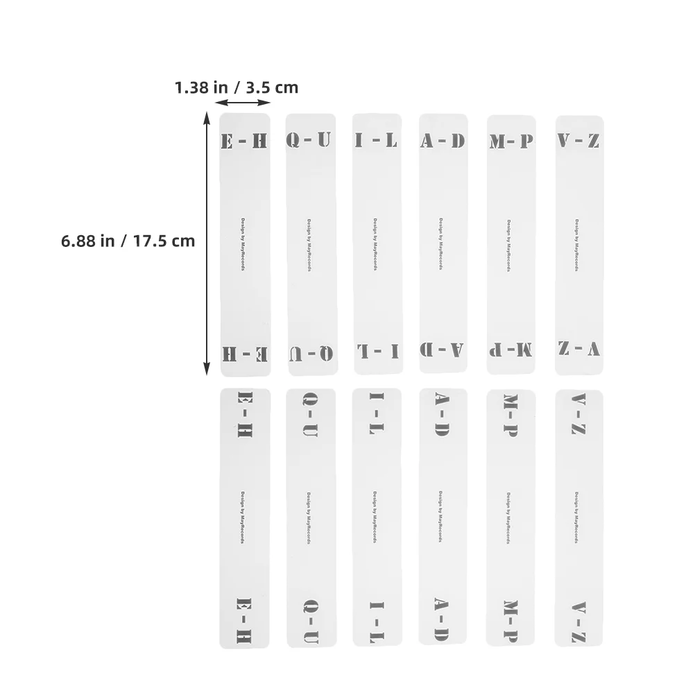 12 Pcs Transparent Acrylic Vinyl Record Dividers Classification Tags CD Horizontal Vertical Label ganizer for Shelf Storage