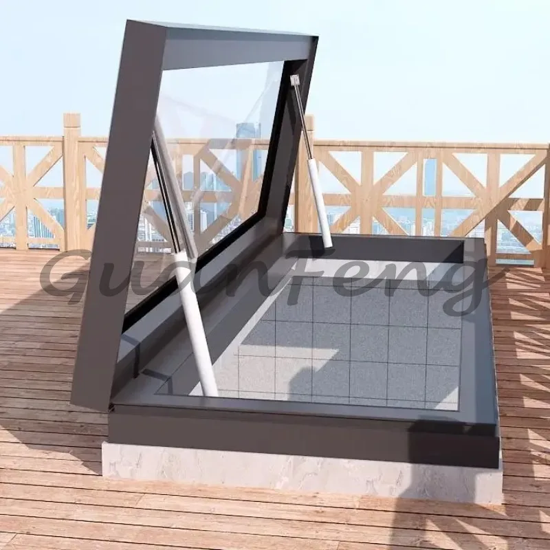 Electric Smart Sliding Skylight Intelligent Lifting Roof Window for Living Room Basement Natural Light