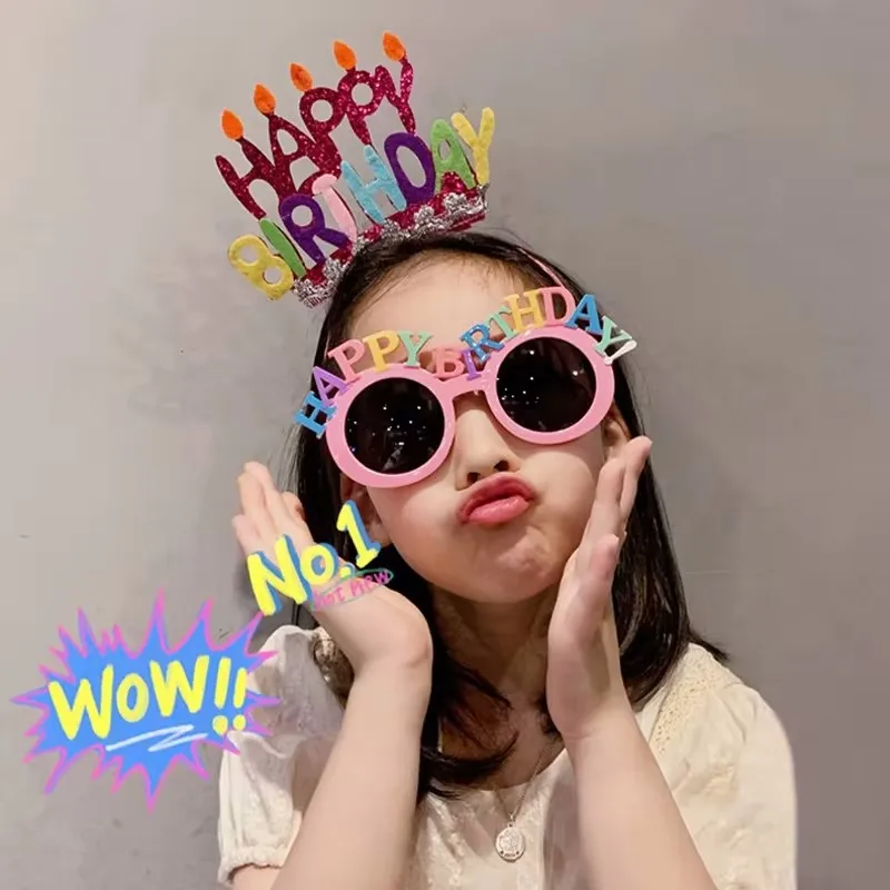 نظارات زينة لعيد ميلاد سعيد للفتيات ، إكسسوارات الشعر ، إكسسوارات الصور ، ديكور العطلة ، مستلزمات عصابة الرأس #1