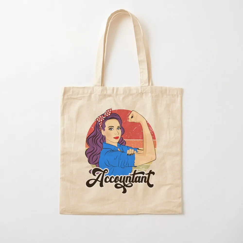 

Vintage Accountant Strong Woman Accountant Female Tote Bag sacs de shopping Women's shopper bag Canvas Tote Bag