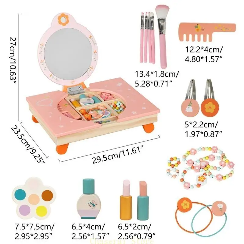 e7ce girl pretend makeup play comb encut simulation ความงามของขวัญวันเกิดเจ้าหญิง-ทำสำหรับเด็กอายุ 2-6 ปี