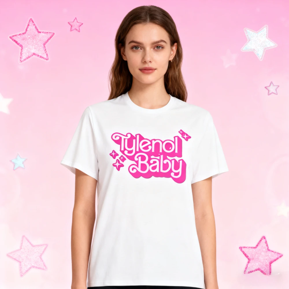 

Tylenol Baby Political Satire Tee Acetaminophen Does Not Cause Autism Shirt Y2K Style Autism Women Girls Tshirt Fashion Casual T