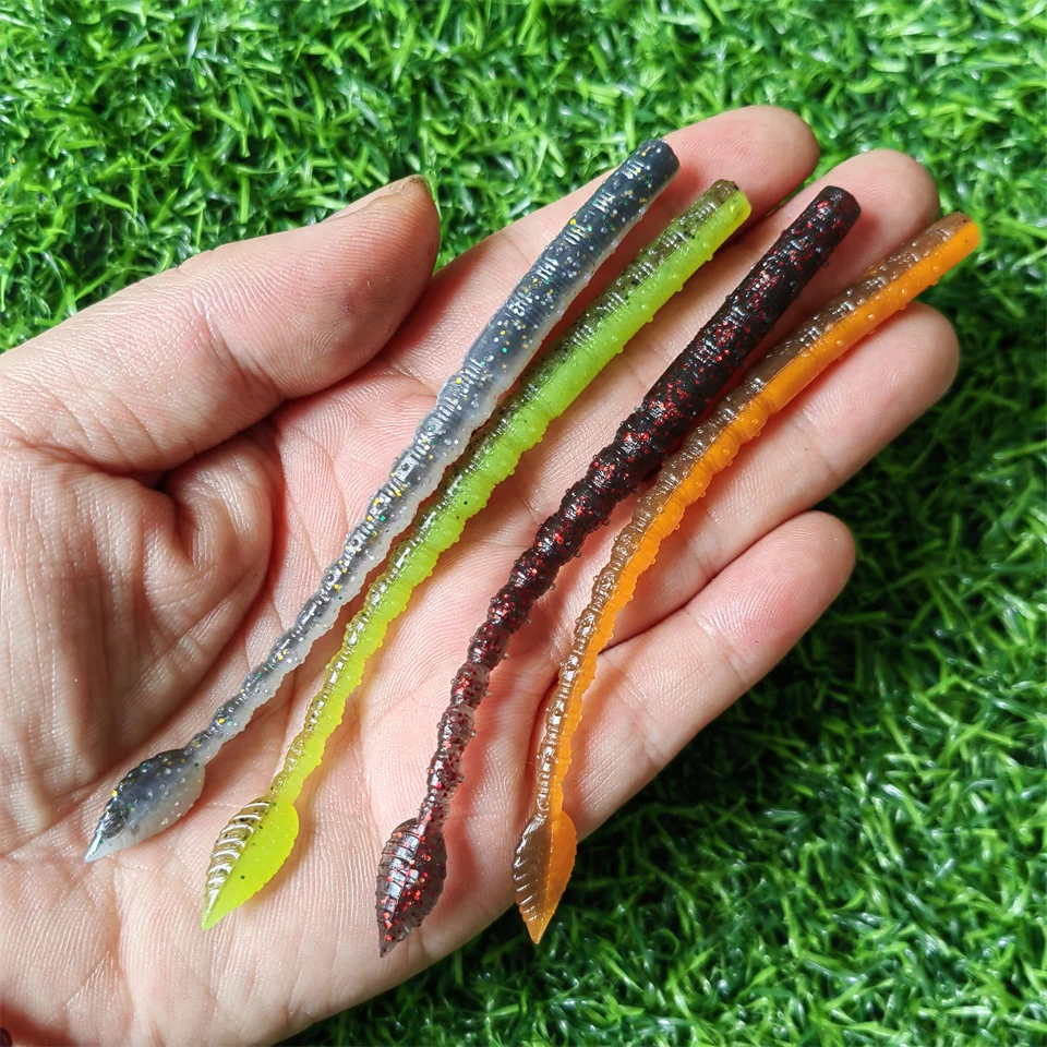 Swolfy Soft Baits Worm Lures Cutty 110mm 10pcs 2.3g Floating Fishing Lure Crankbait Fishing Trout Pike Catfish Pesca Artificial