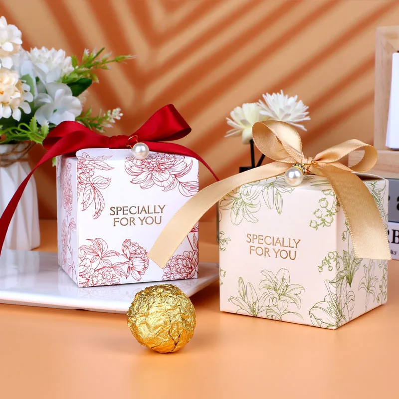 علبة هدايا الزفاف حلوى الشوكولاته وجبة خفيفة حزمة عيد ميلاد الأحمر والأخضر والشمبانيا حفل زفاف علب الهدايا 50 قطعة #2