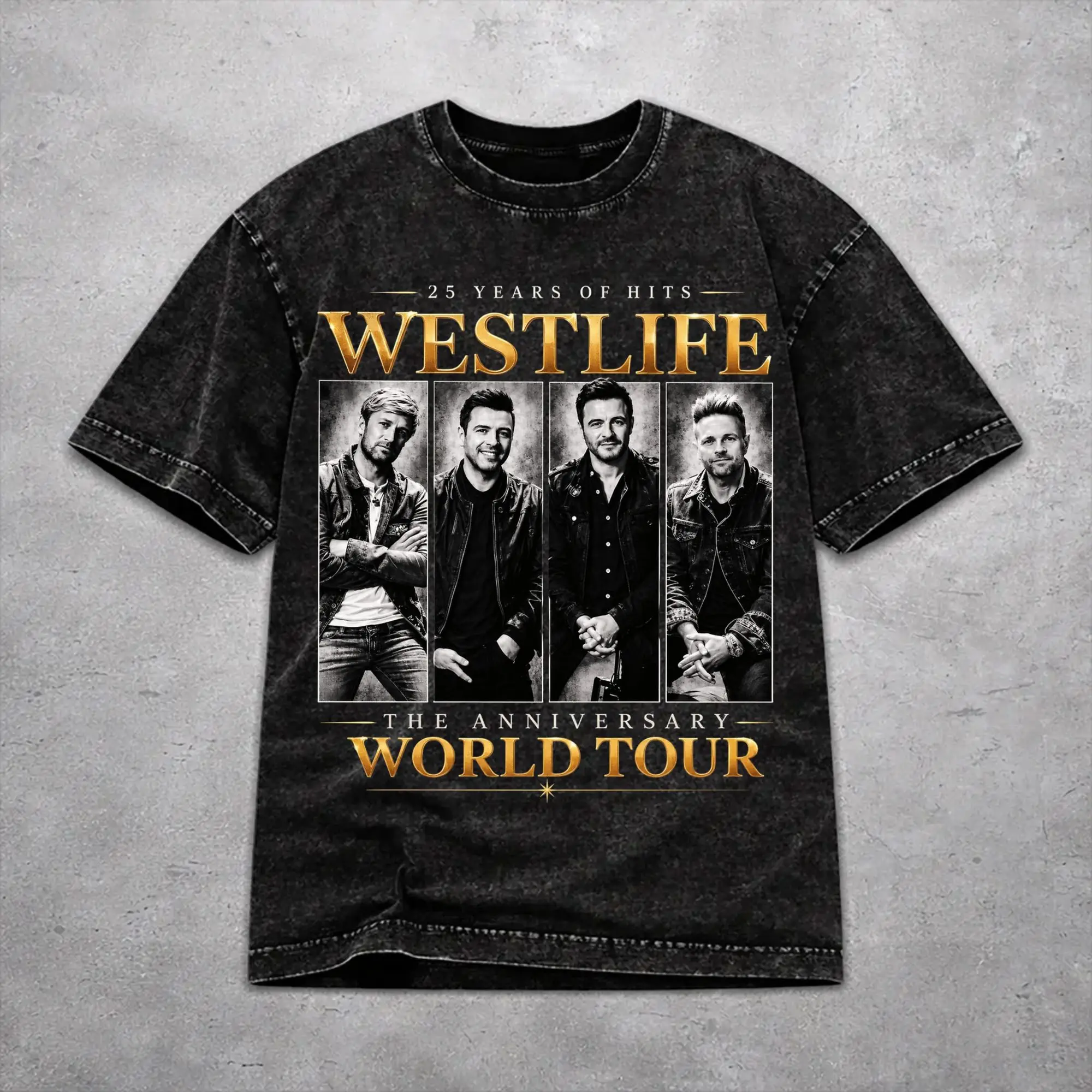 Men Women Vintage Washed T-shirts Westlife 25th Anniversary Tour 2026 Print T Shirt Accessories Oversize  Tees Tops