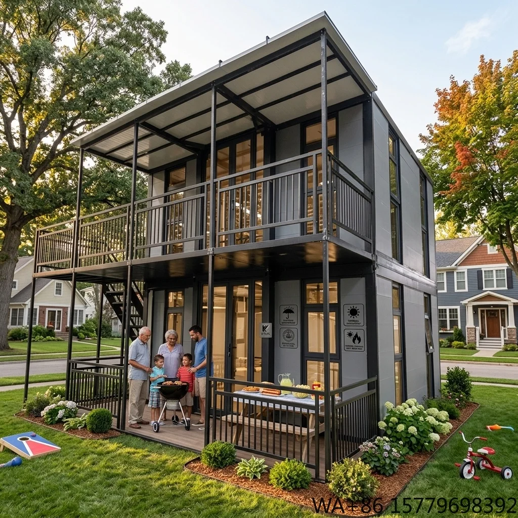 20ft Modern Double Wing 2 Story Container House Prefabricated Container Home Expandable 2 Bedroom Home