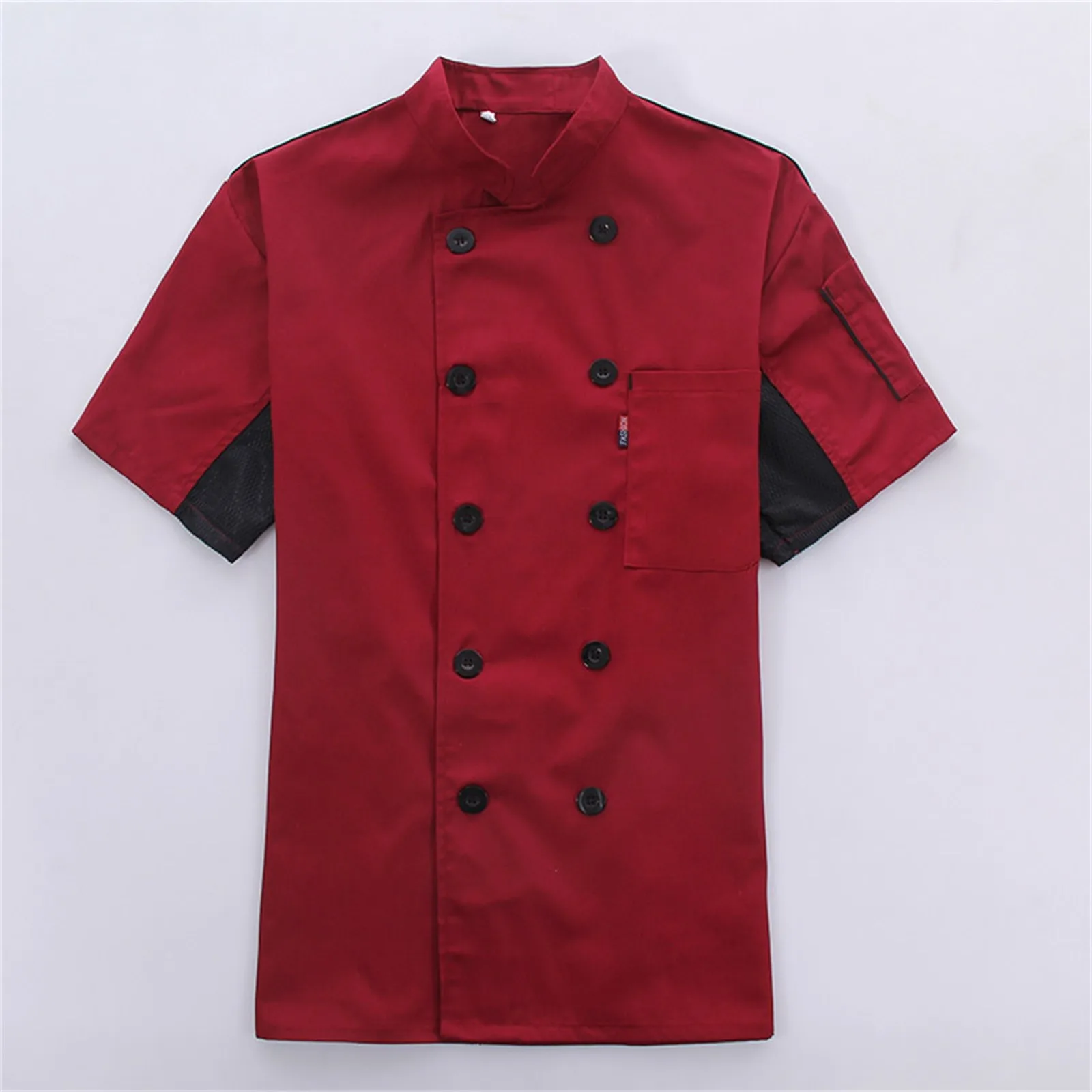 Veste de chef unisexe pour hommes et femmes, vêtements de chef d'hôtel et de restaurant, uniformes de travail à manches courtes, veste de chef à double boutonnage