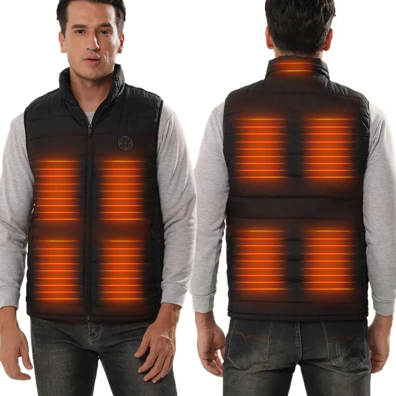 Unisex Winter Heated Vest Loose Fit Zip Up Thermal Sleeveless Gilet Casual Sport Outdoor Warm Heating Outerwear for Men Women