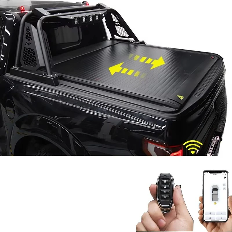 Electric Lockable Aluminum Hard Roll Up Pickup Bed Cover Waterproof Heavy Duty For Full Size Pickup