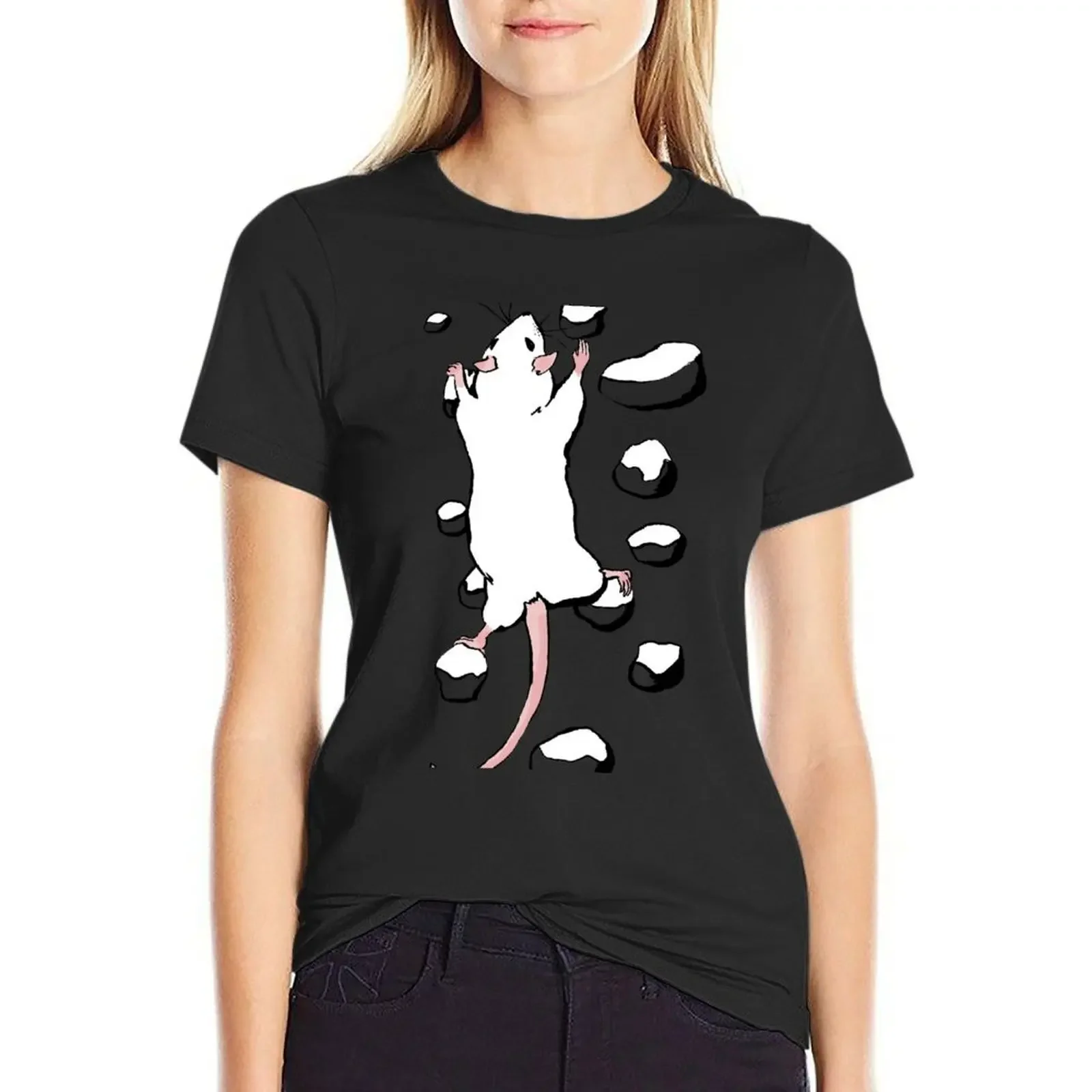 

Climber rat T-Shirt summer top cute tops blanks Women tops