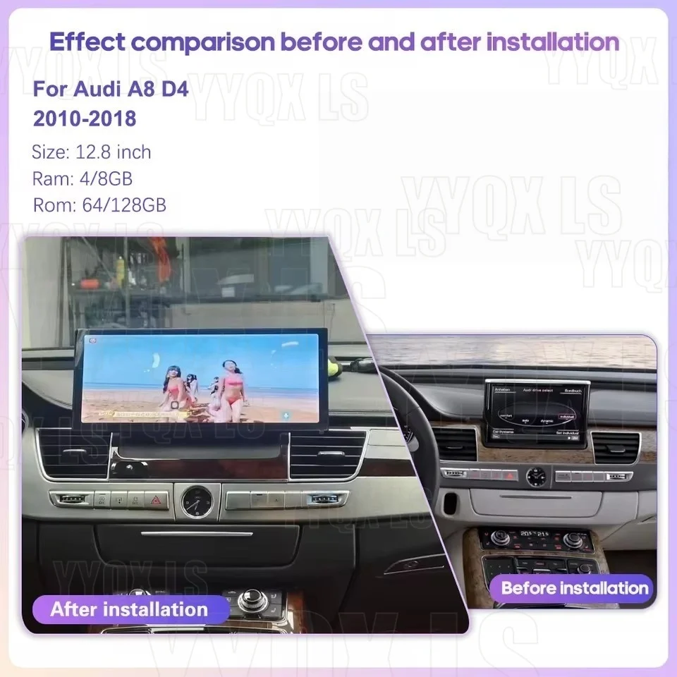 

Qualcomm 12.3inch Android For Audi A8 S8 D4 2011-2018 CarPlay QLED Car Radio GPS Navigation Stereo Multimedia Player Head Unit