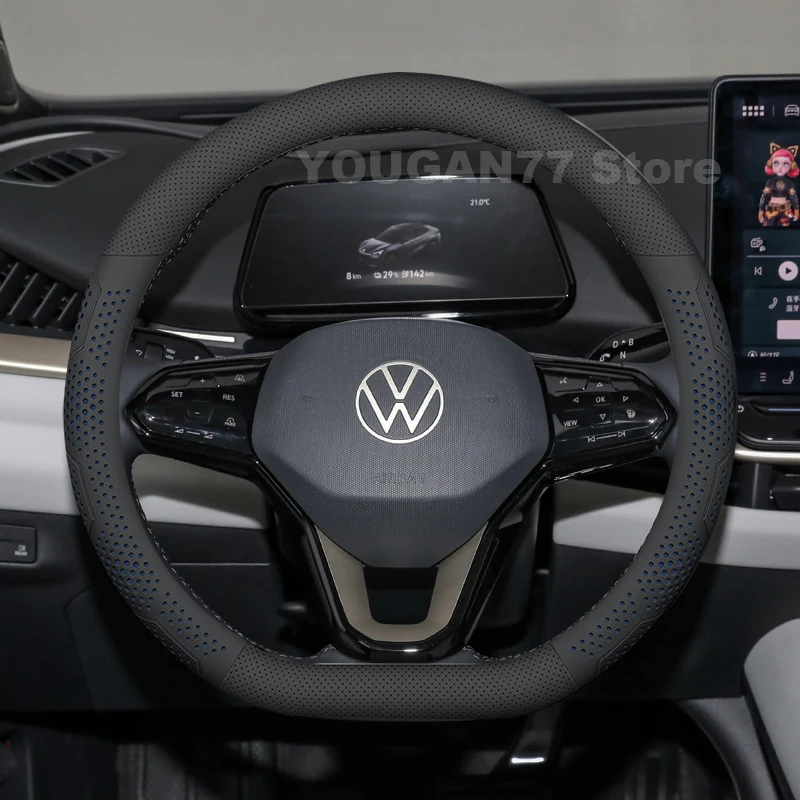

Leather Car Steering Wheel Cover For Volkswagen id.unyx unyx 2024 2025 Ultra Thin Auto interior Volkswagen unyx Accessories 2025