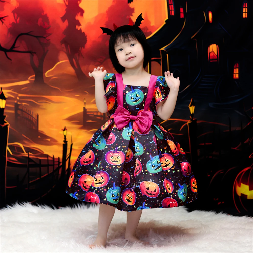 

Halloween Pumpkin Ghost Costumes for Girl Carnival Cosplay Christmas Costume Birthday Party Girls Dress Gothic Prom Kids Clothes