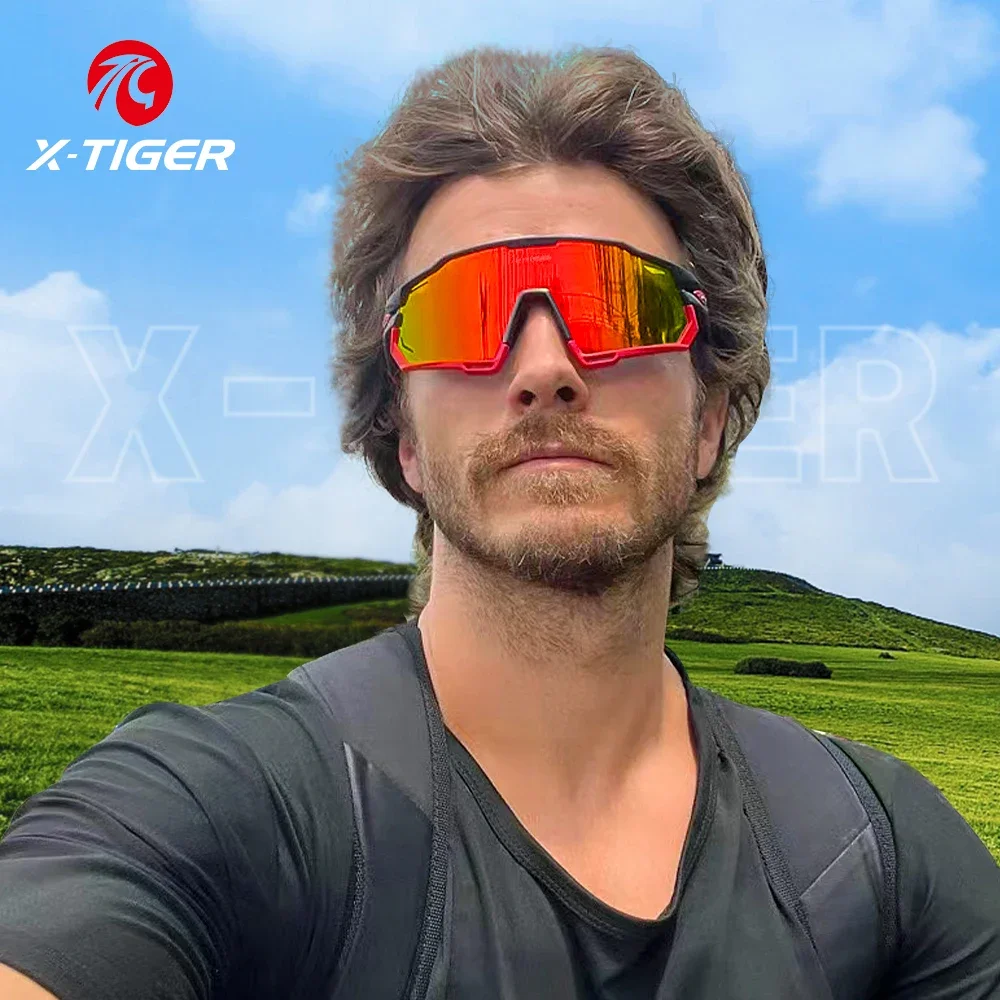 X-TIGER نظارات شمسية لركوب الدراجات للرجال والنساء نظارات الدراجة الجبلية والدراجات على الطرق TR90 نظارات رياضية خارجية لركوب الدراجات، نظارات المشي لمسافات طويلة #3