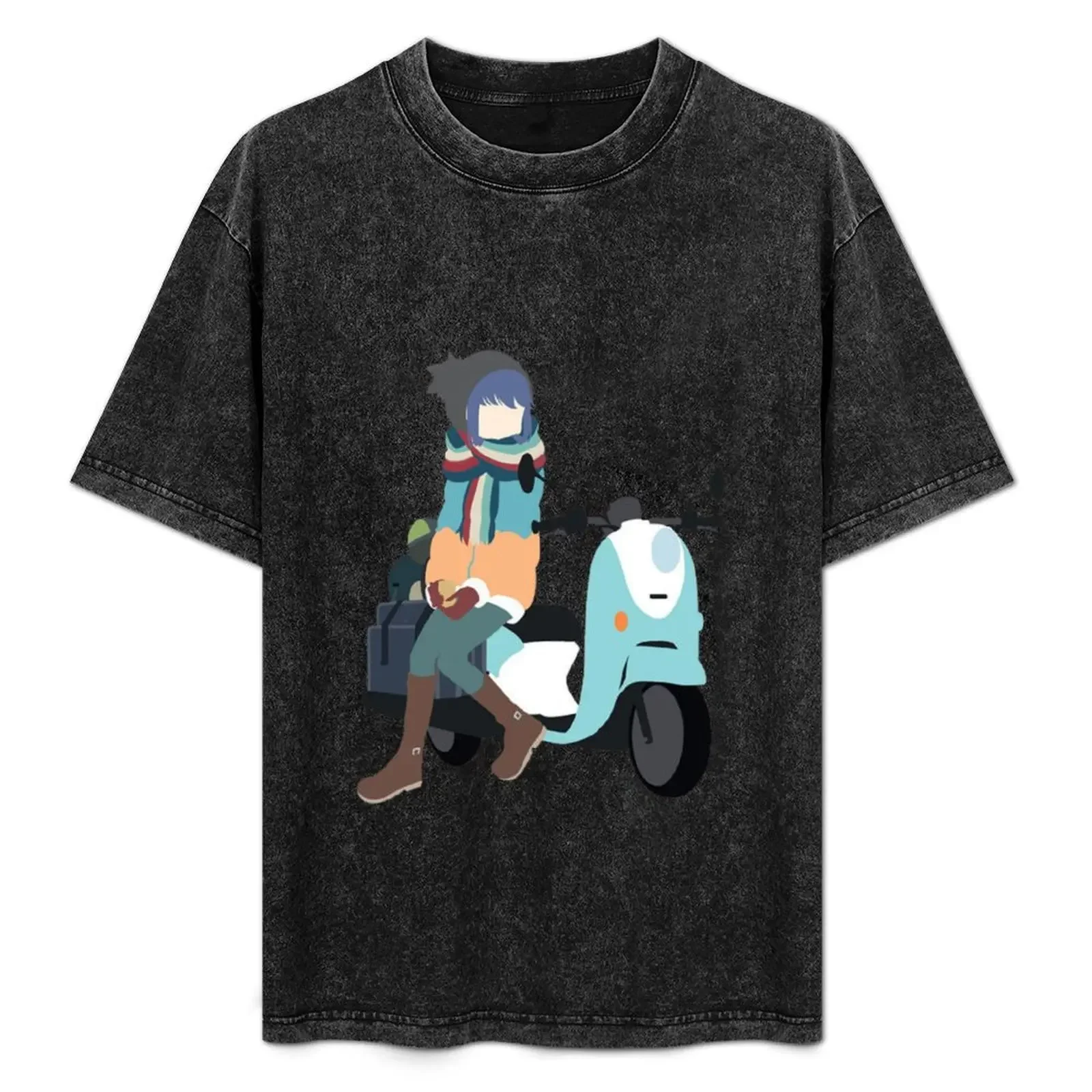 

Yuru Camp△ - Shima Rin and Scooter T-Shirt Soft Stretch Short Sleeve Top