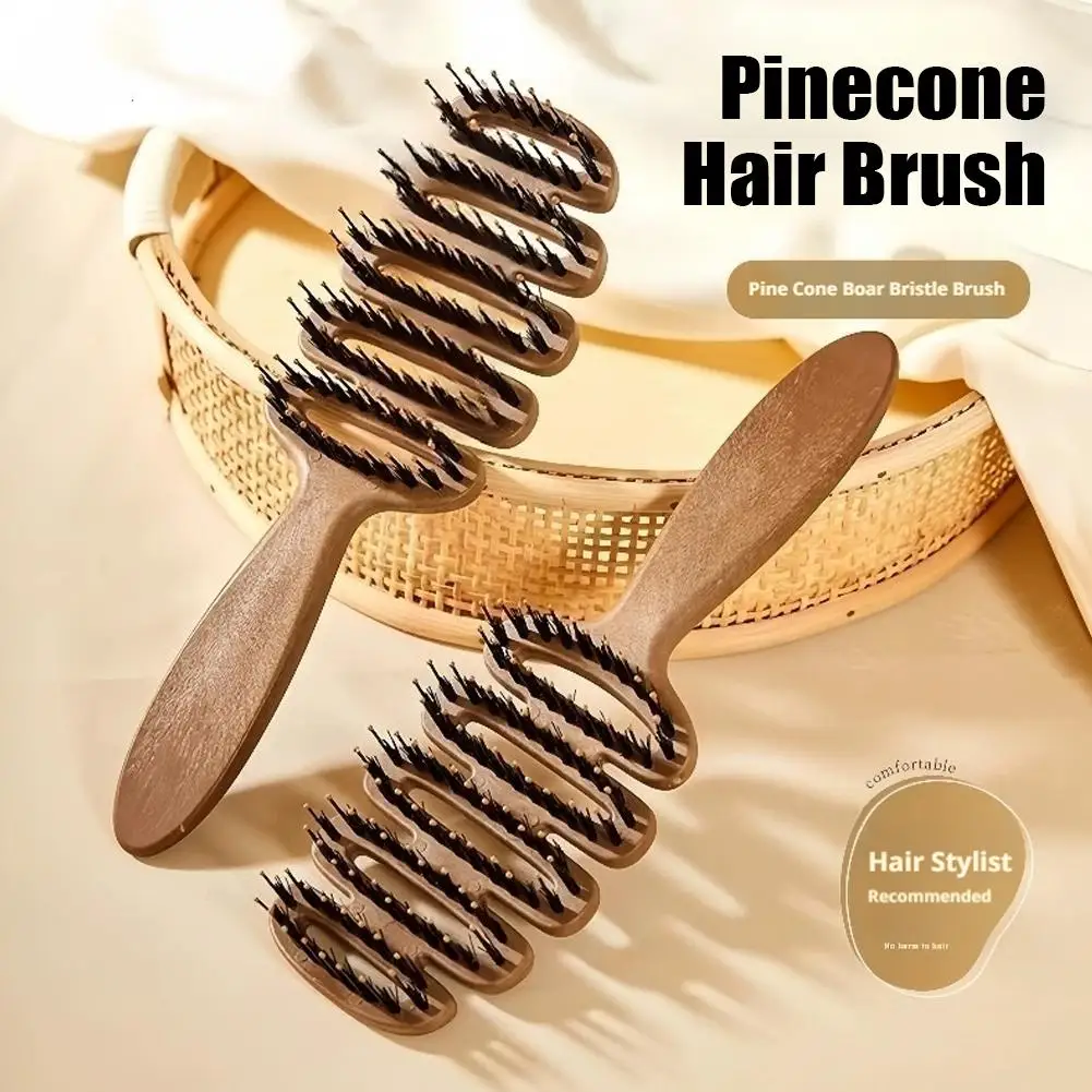 1/2pcs Boar Bristle Paddle Hair Brush Anti Static Comb Hairdressing Massage Comb Curly Hairbrush Salon Hair Styling Tools Makeup