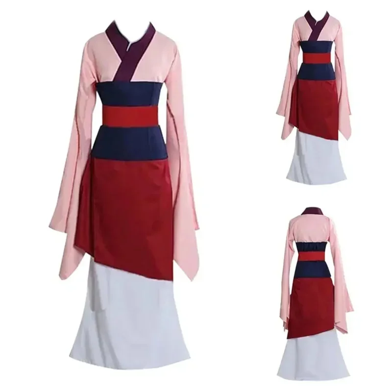 Disfraz de Mulan de película HN8, vestidos de princesa de Drama rojo y azul para mujer, Cosplay de Halloween para adultos Hua Mulan) 4Dc
