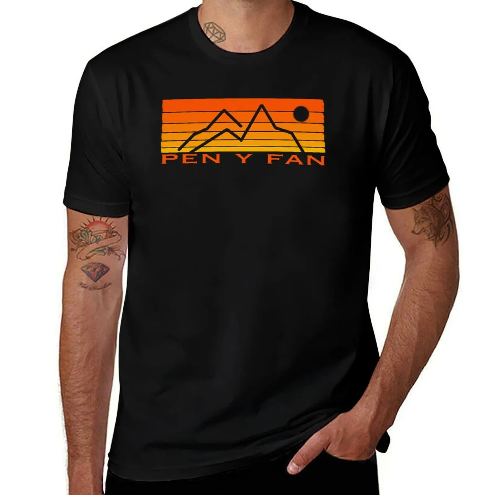 

Pen Y Fan Brecon Beacons hiking graphic art wording T-Shirt man t shirt luxury t shirt personalised t shirt man cotton T-Shirt