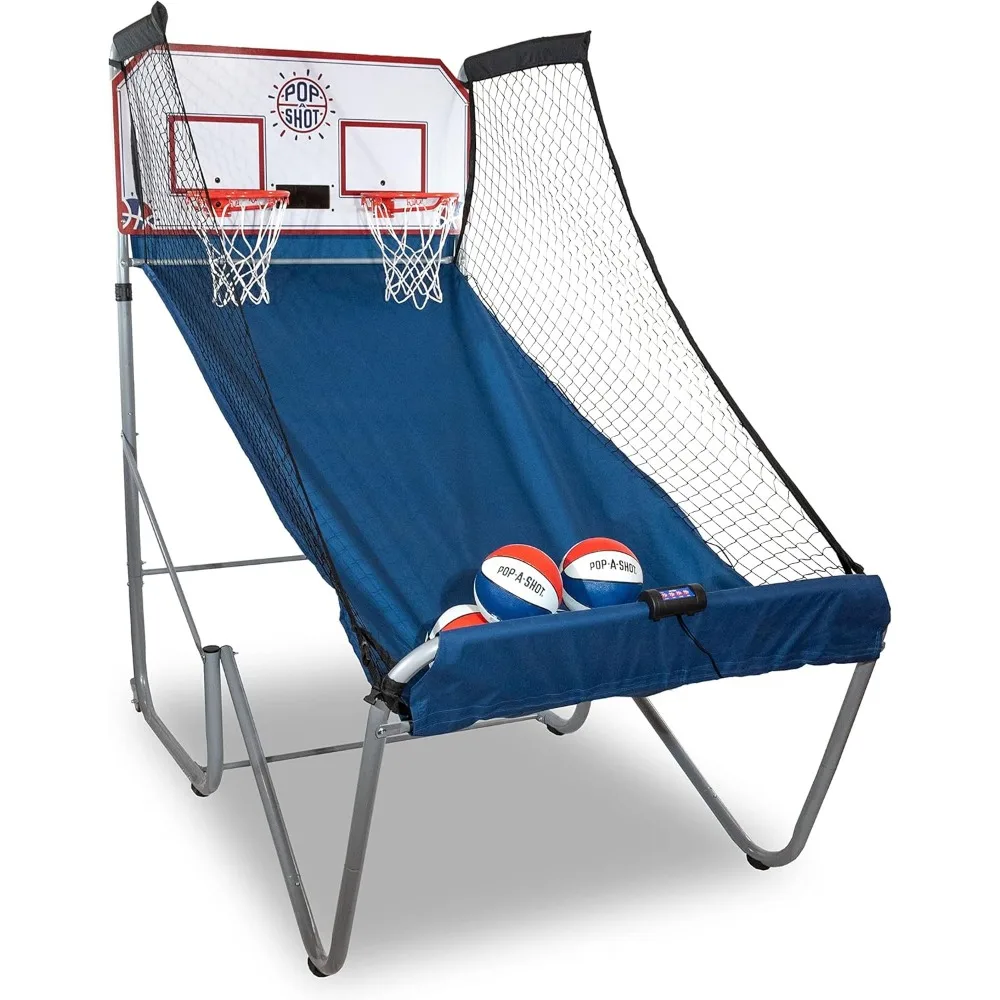 Family Double Throw Arcade Basketball, Fun At Home, Infrared Sensor Rating, 16 Game Modes, 7 Balls, Foldable Storage