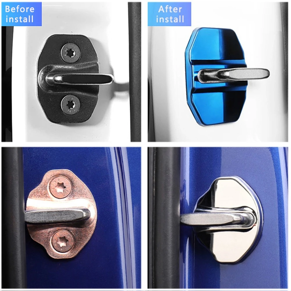 Car Exterior Styling Door Lock Decoration Cover Anti-Rust Protection Stainless Steel Plastic Trim For Mercedes-Benz AMG