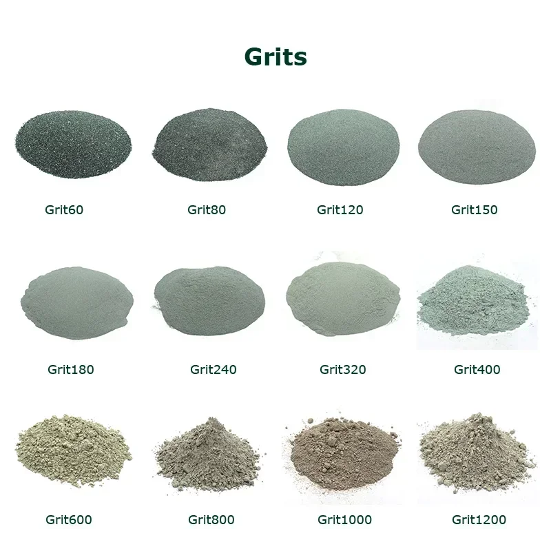 مسحوق كربيد السيليكون الأخضر 200 جرام بحجم جسيم 60-1200، مزود بآلة طبلة تهتز، يستخدم لتلميع اليشم #4