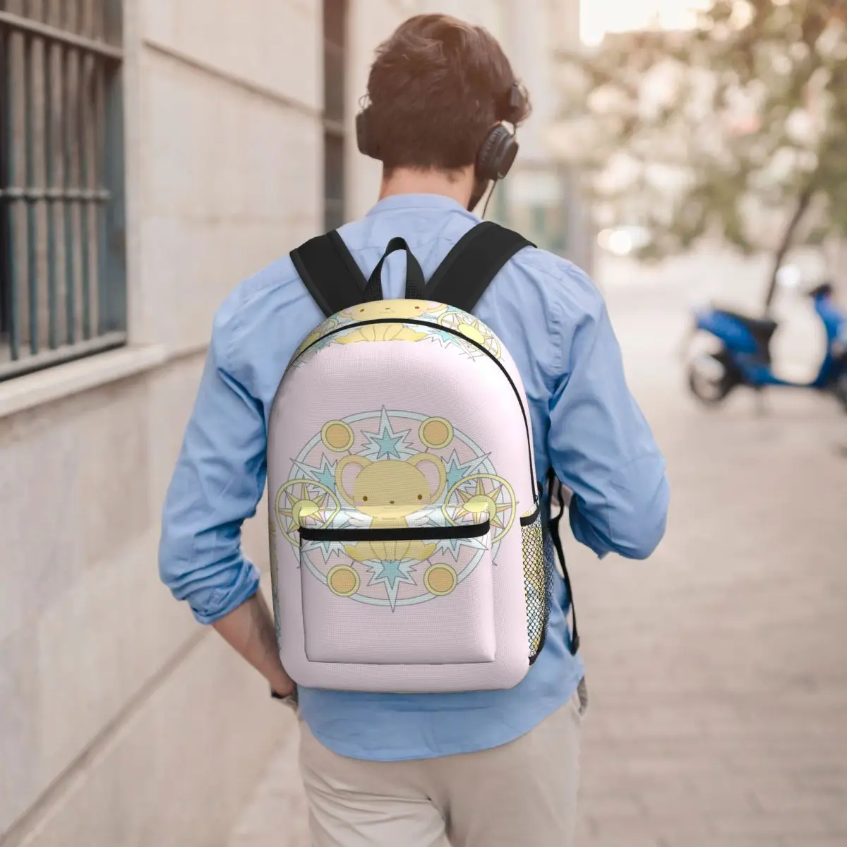 

Kero Sakura Card Captor Kawaii Backpack Student BookBag Children School Bag Laptop Shoulder Bags for Men Women