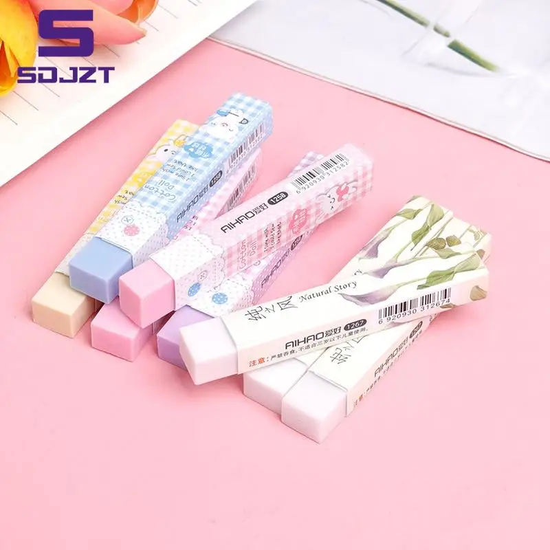 1pcs Long Strip Eraser Kawaii Stationery Eraser for Kids Novelty Cute Eraser Writing Drawing Erasers School Office Supplies