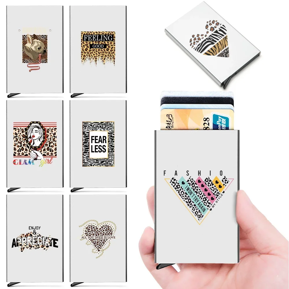 

Men ID Credit Thin Aluminium Metal Card Holder Anti-theft Portable Carte Leopard Print Wallets Pocket Case Credit Card Box 2026