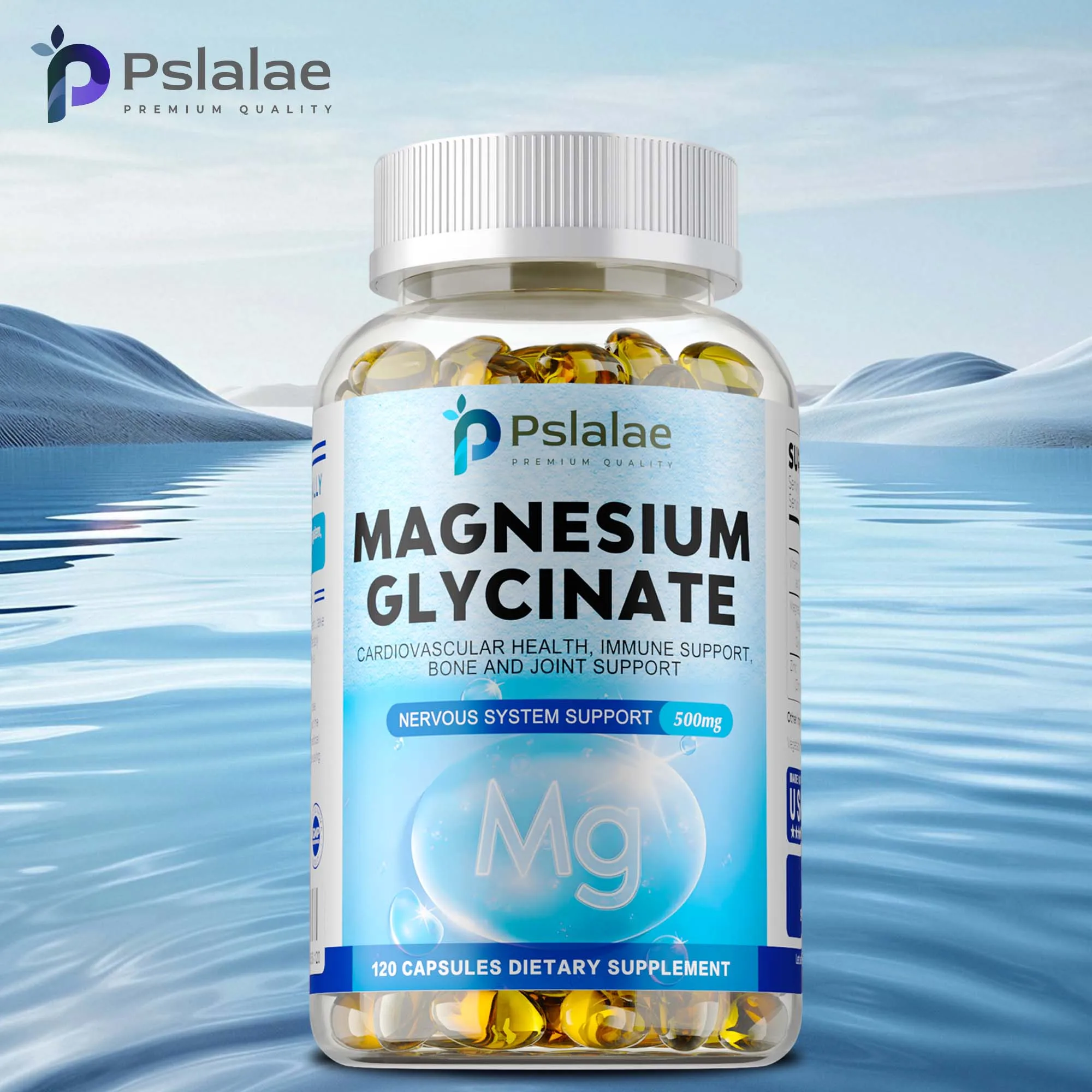 

Magnesium Glycinate - Reduce Stress & Anxiety, For Deep Sleep, Support Joint, Bone and Muscle Health, Promote Brain Nerve Health