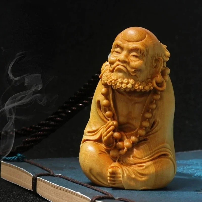 

Самшит Скаф Кипарис Резное дерево Высокое качество Дхарма Дзен Тао Amass Fortunes Скульптура Современное искусство Аксессуары для украшения дома