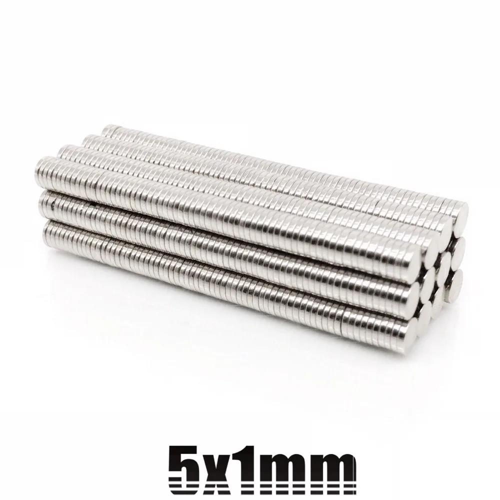 50 ~ 10000 Cái 5X1 Mm Mini Tròn Nhỏ Nam Châm 5Mm X 1 Mm N35 Nam Châm Neodymium mạnh Mẽ Đường Kính 5X1 Mm Thường Trực NdFeB Nam Châm Đĩa 5*1 Mm