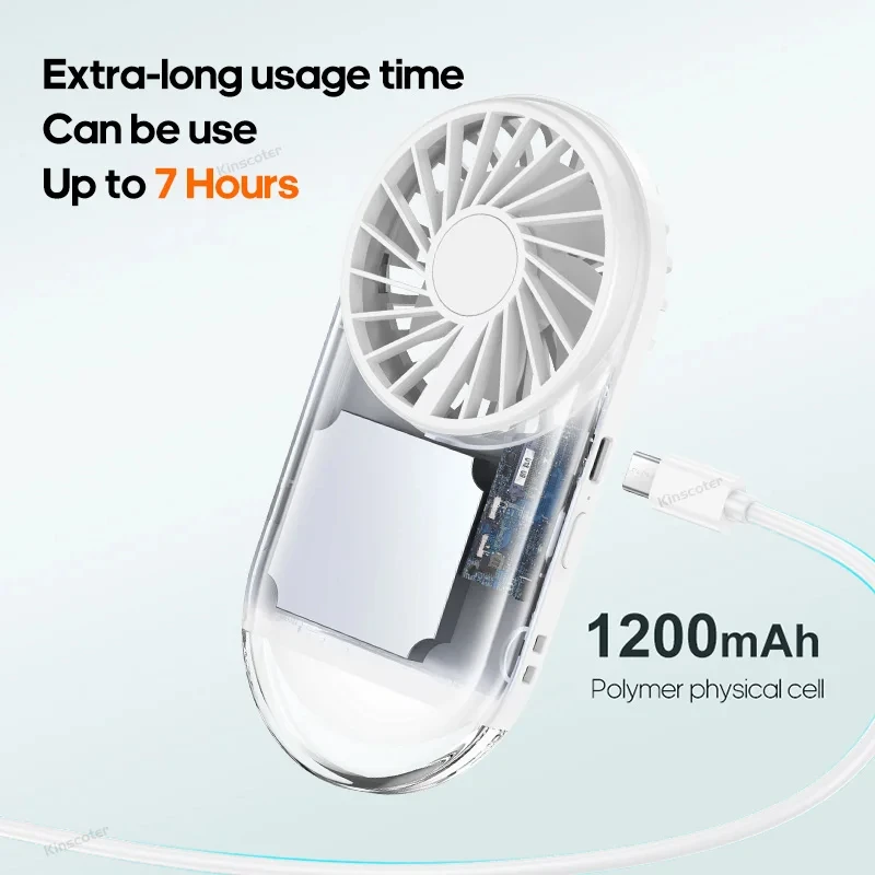 Mini USB recarregável Handheld Fan, ventilador portátil de bolso, ventilador pessoal, luz noturna, viagens ao ar livre, escritório, 1pc