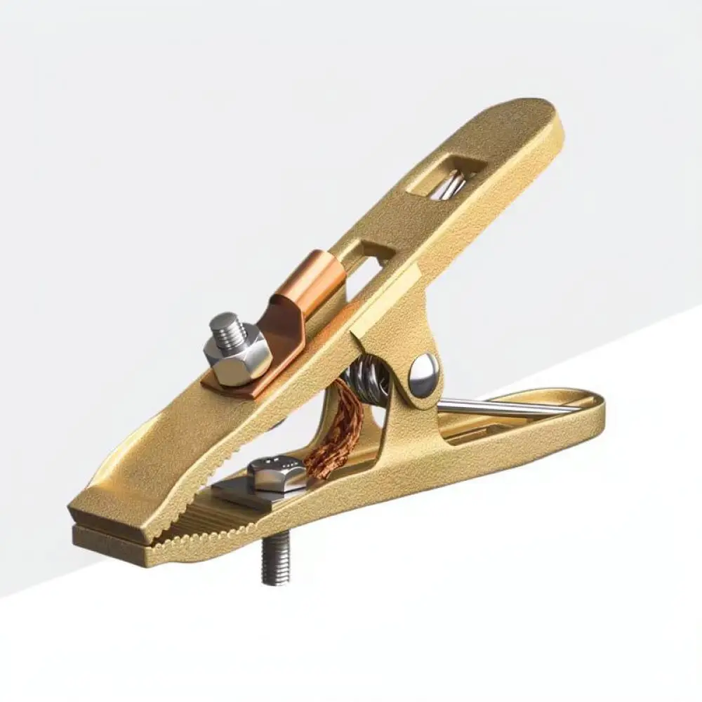 Professional Welding Earth Clamp Copper A Shape Grounding Clip For Arc Welder Stable Current Connection Industrial Repair Tool