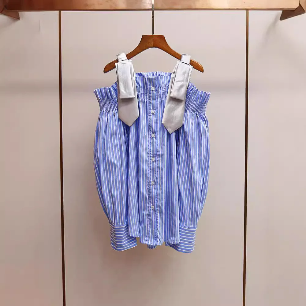 

Элегантная женская юбка MaSande синего цвета в клетку, с завышенной талией, А-силуэта, для офиса и повседневной носки, с длинными рукавами