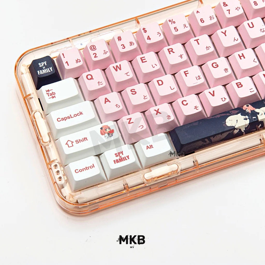 Imagem -04 - Anime Cereja Perfil Keycap Conjunto para Teclado Mecânico Anya Forger Spy x Família Pbt Estoque Pronto