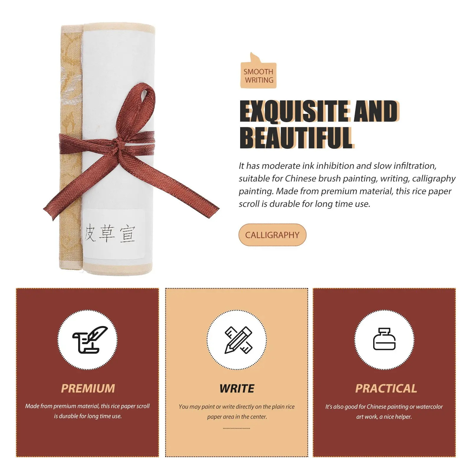 Blank Small Chinese Brush Painting Paper Decorations Decorate Rice Hanging Calligraphy