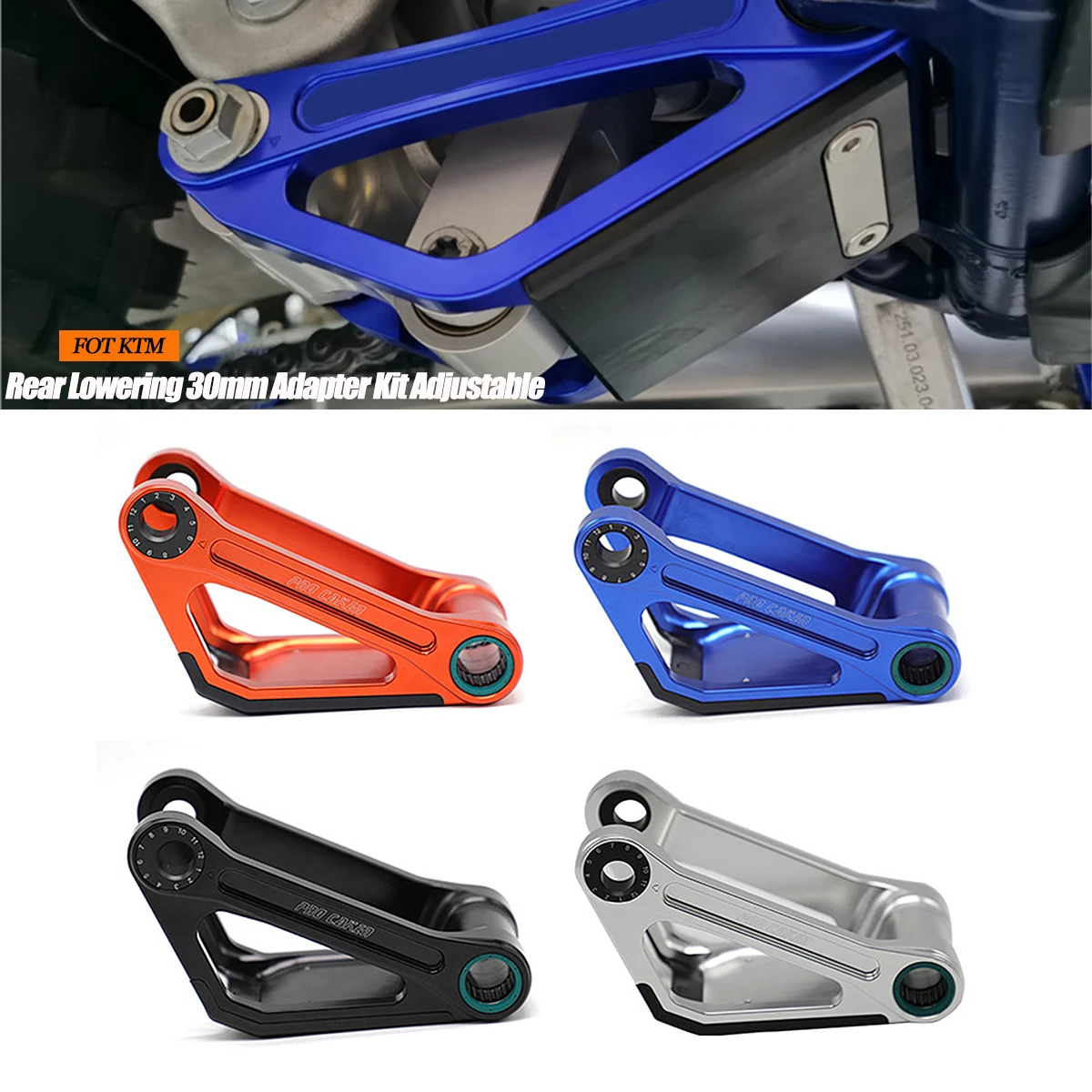 

Motorcycle Rear Lowering Kit Lower Link Adjustable For KTM Husqvarna FX350 FX450 TC125 TC250 TE150 TE250i TE300i TX125i TX300i