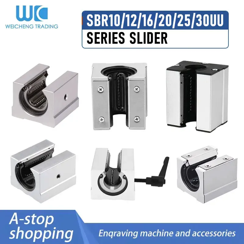1PC SBR16/20UU Aluminum Block 20mm Linear Motion Ball Bearing Slide Block Match Use SBR20 Linear Guide Rail
