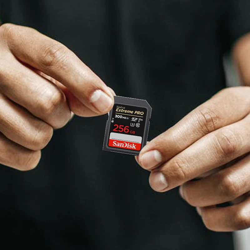 

SD-карта SanDisk Extreme Pro, скорость 300 МБ/с, до 300 ГБ/с, совместима с различными устройствами, 64 ГБ, 128 ГБ, запись видео 4K кинематографического качества
