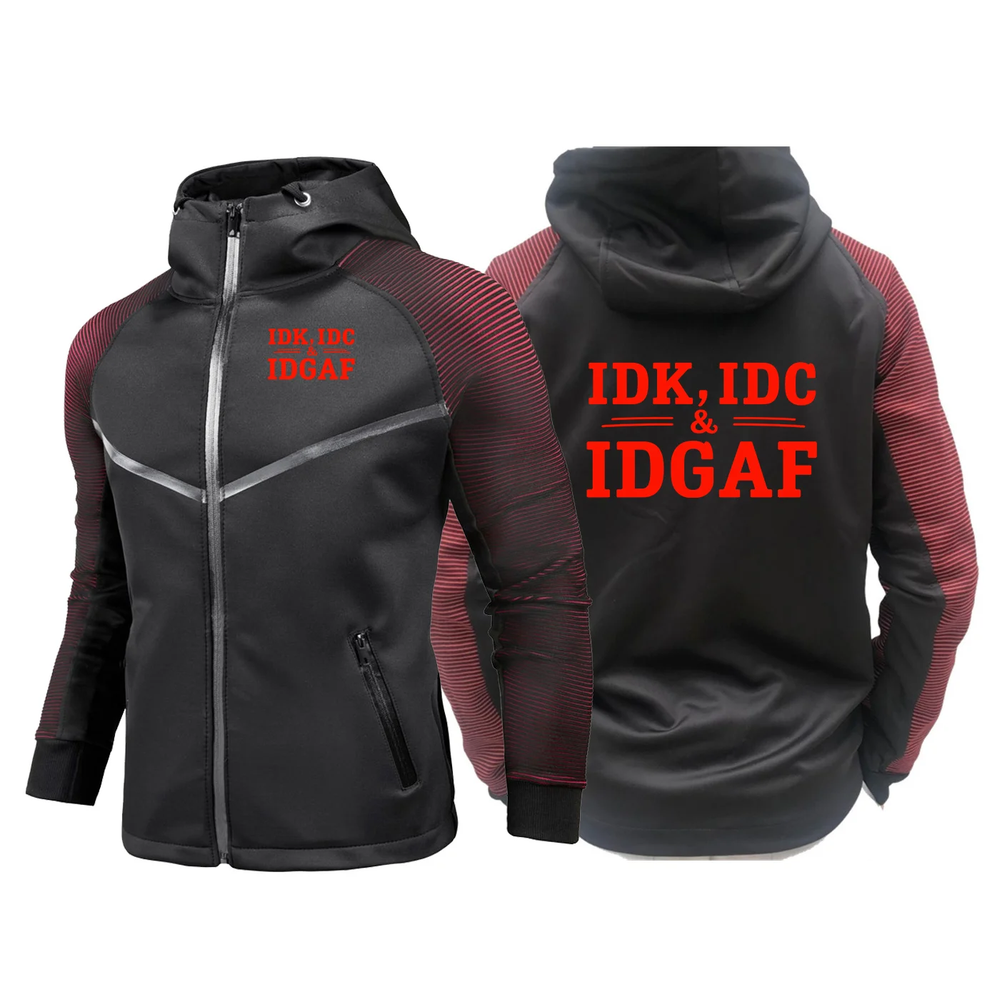 IDK IDC&IDGAF Men's Sport-Style Breathable Jacket with Racing 2026 Model Will Be Shipped Quickly Hoodies